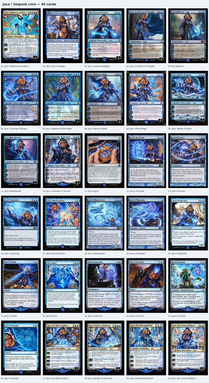 Jace / Sequoia — 30-Card Core Package | BaumDecks