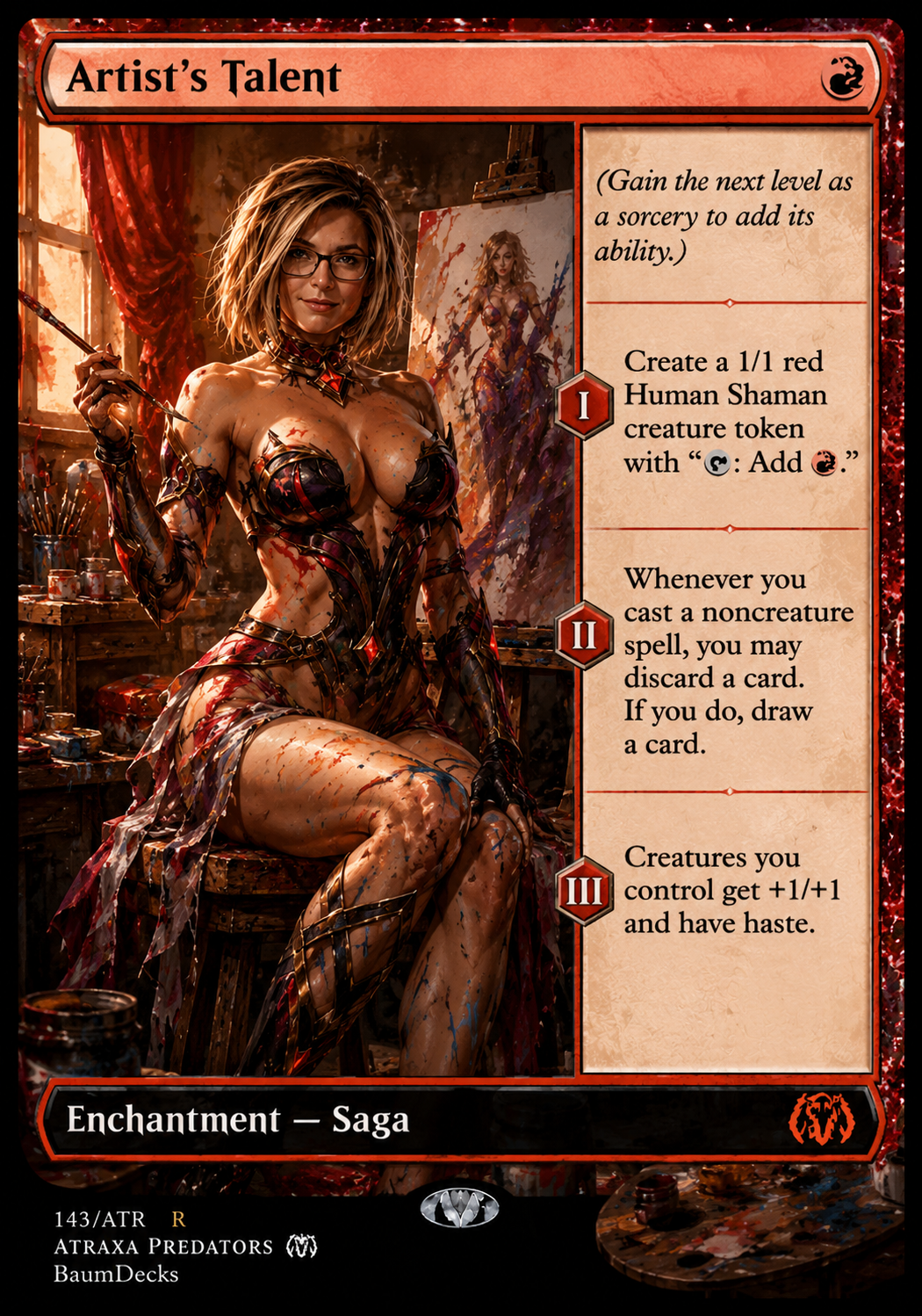Artist’s Talent — Crimson Edition custom BaumDecks proxy card front