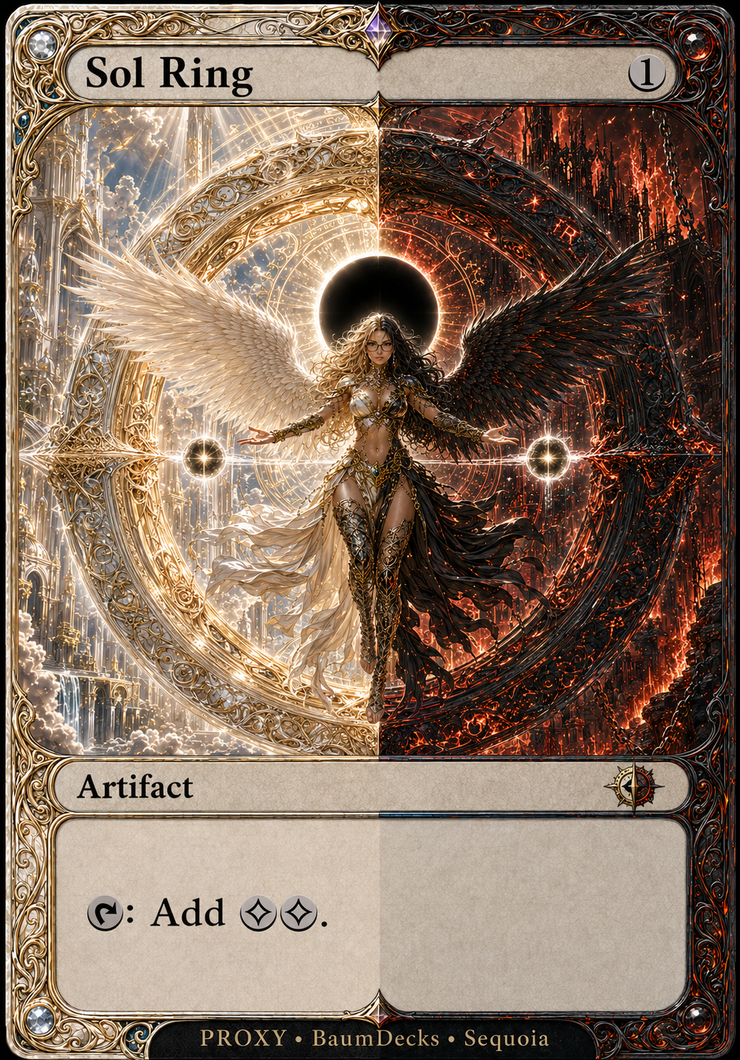 Sol Ring — Heaven & Hell custom BaumDecks proxy card front