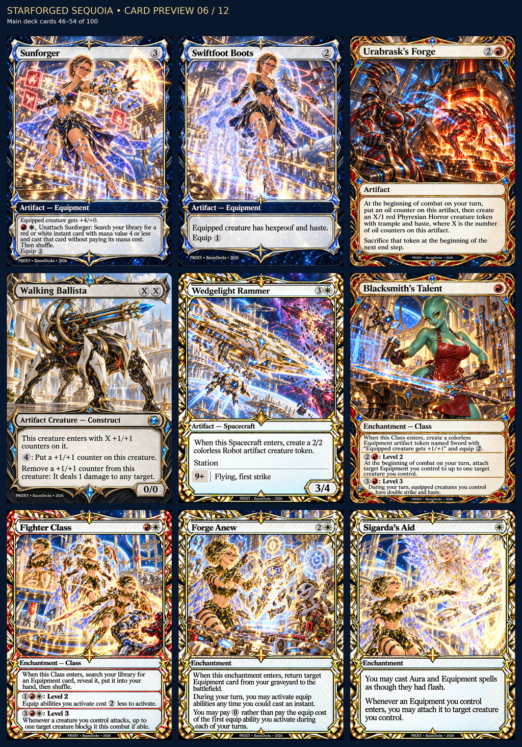 Starforged Sequoia actual deck cards 46–54 of 100