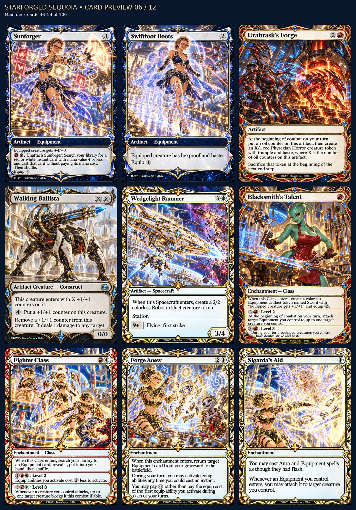 Starforged Sequoia actual deck cards 46–54 of 100