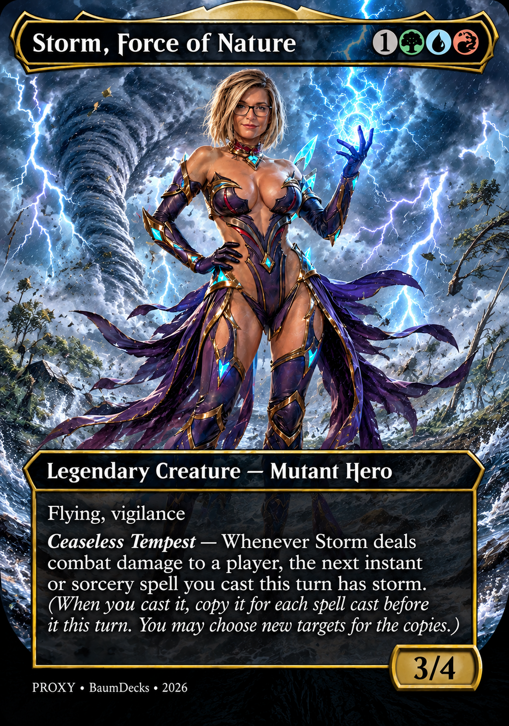 Storm, Force of Nature custom BaumDecks proxy card front