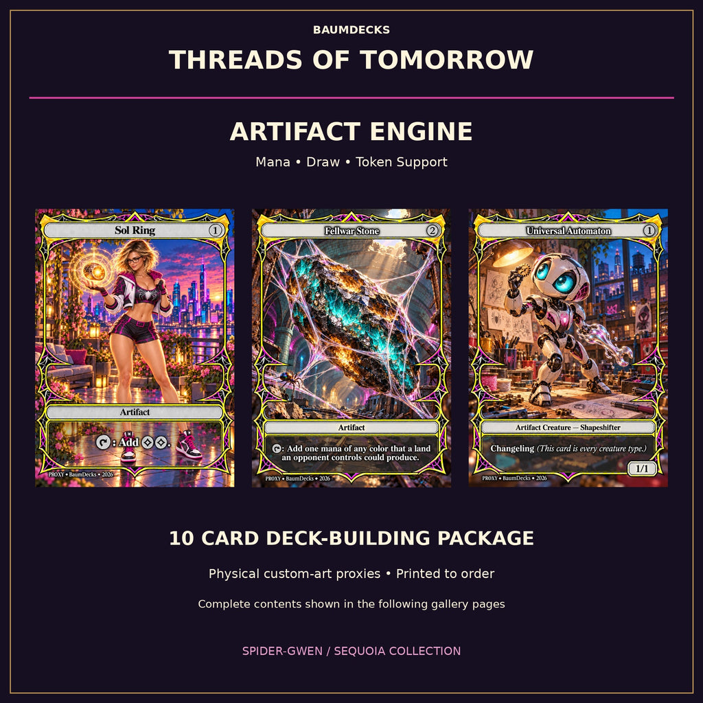 Threads of Tomorrow 10-card Artifact Engine Package — Sol Ring, Fellwar Stone and Universal Automaton