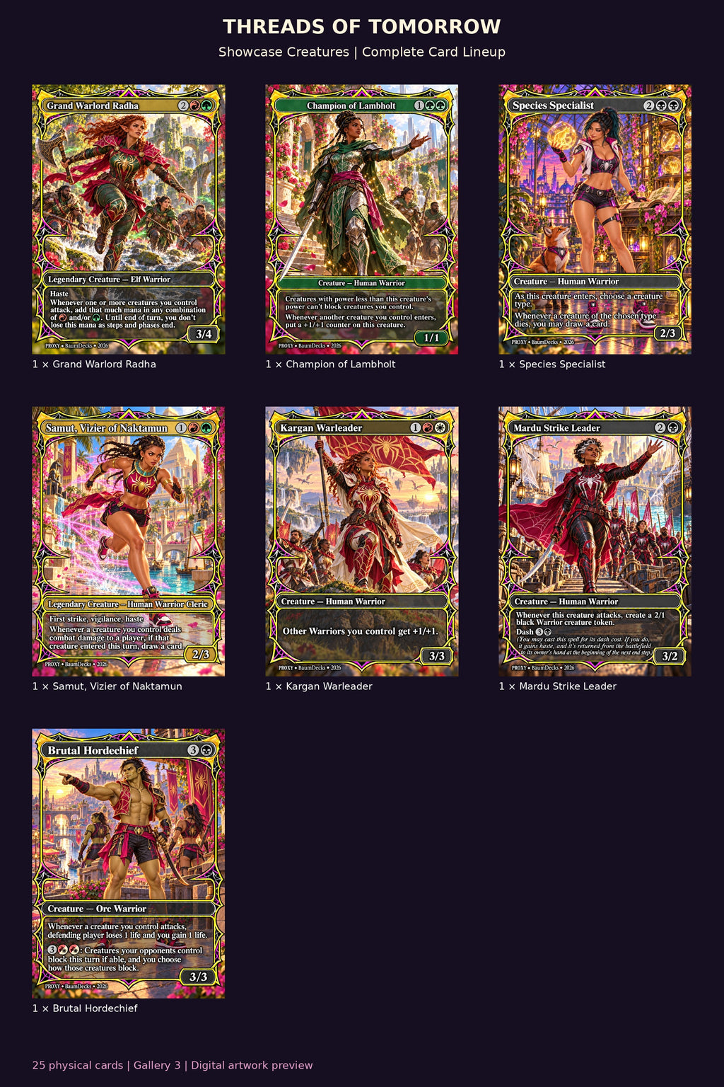 Threads of Tomorrow 25-card Showcase Creatures Package — complete lineup 3