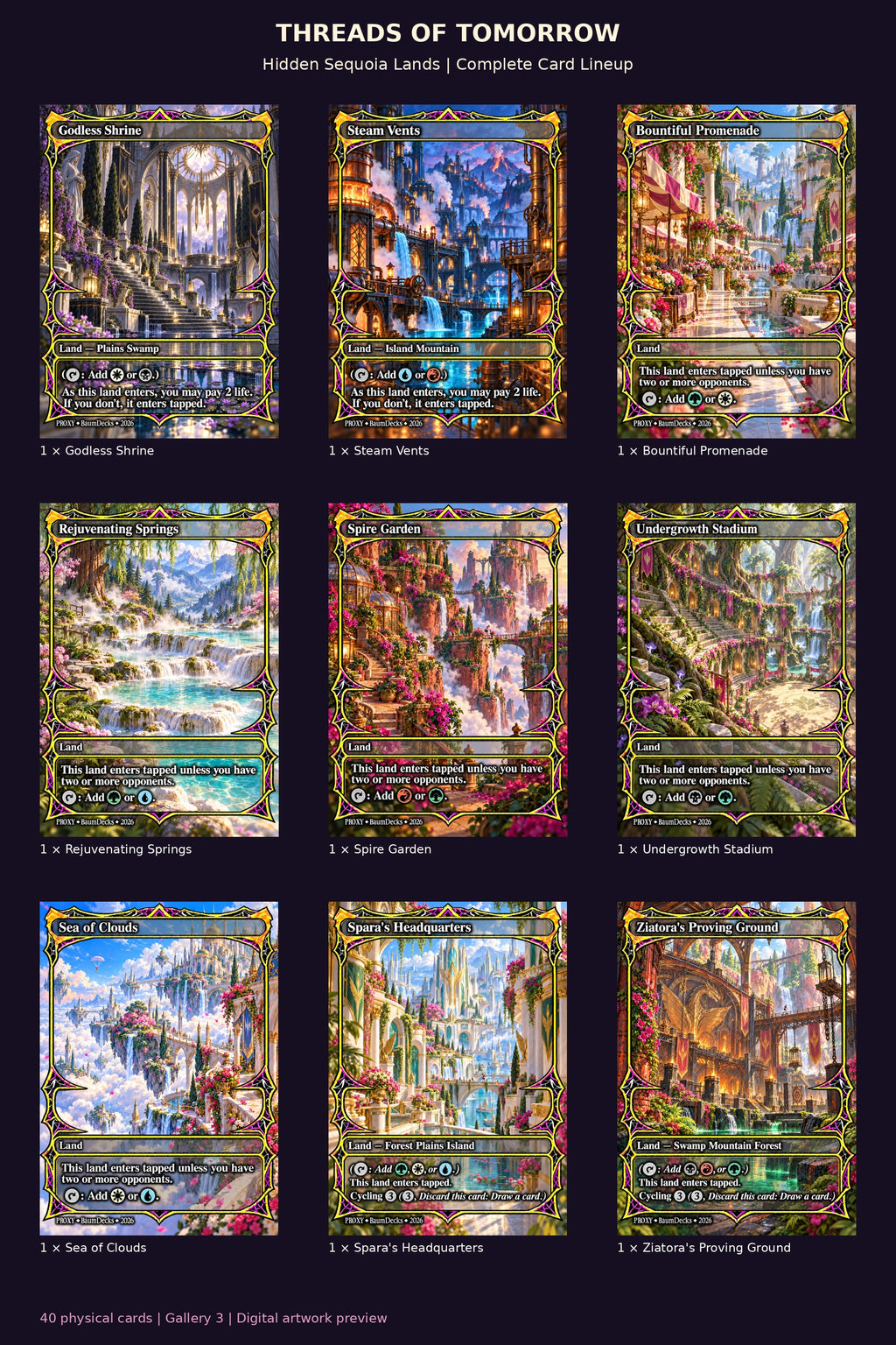 Threads of Tomorrow 40-card Hidden Sequoia Lands Package — complete lineup 3