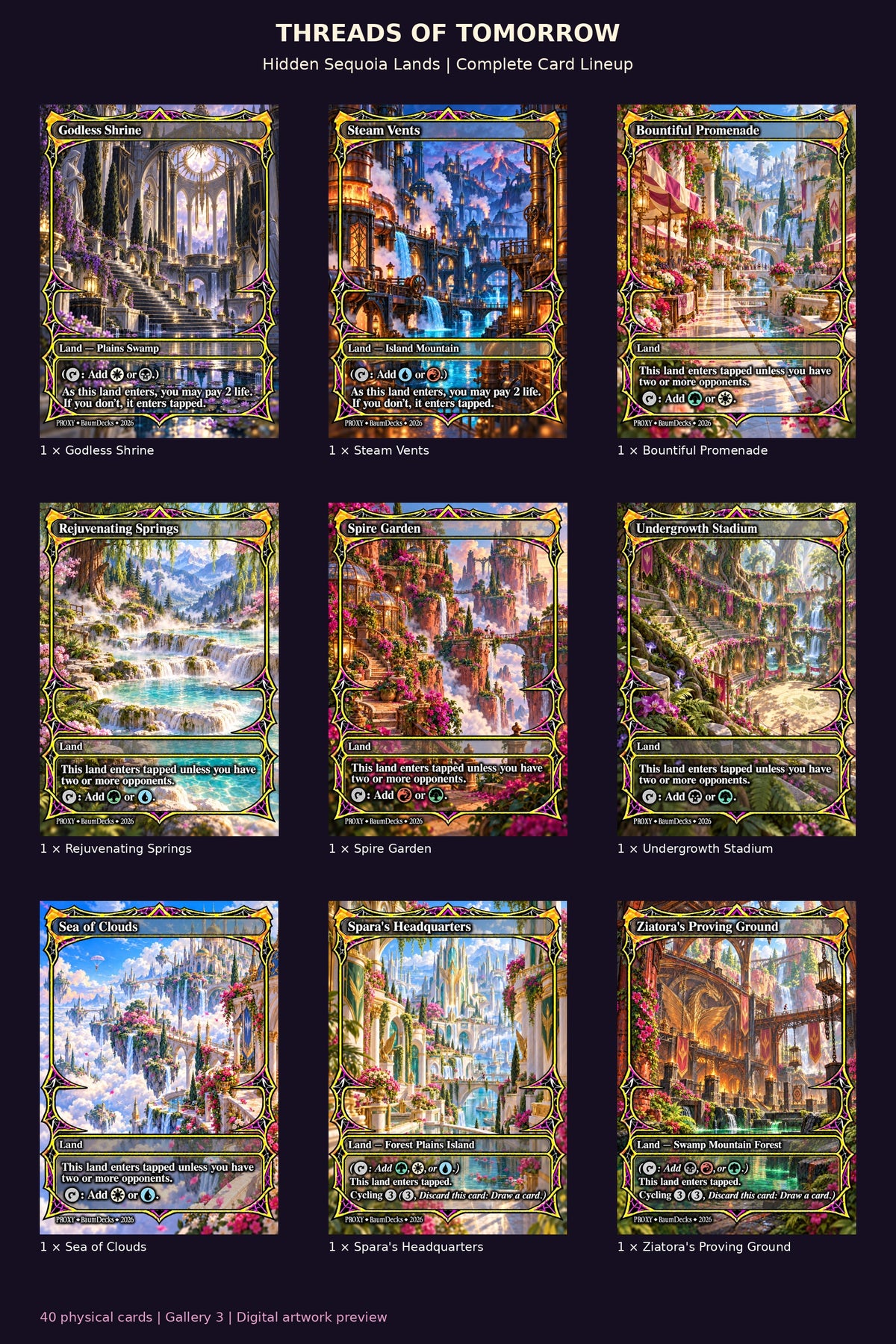 Threads of Tomorrow 40-card Hidden Sequoia Lands Package — complete lineup 3