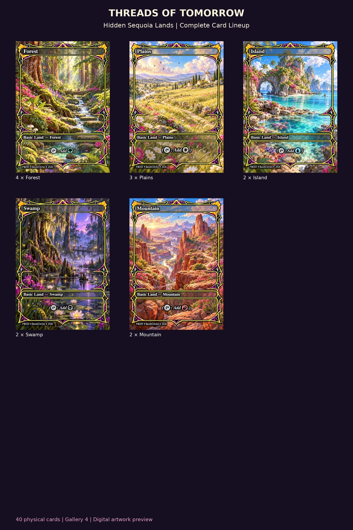 Threads of Tomorrow 40-card Hidden Sequoia Lands Package — complete lineup 4