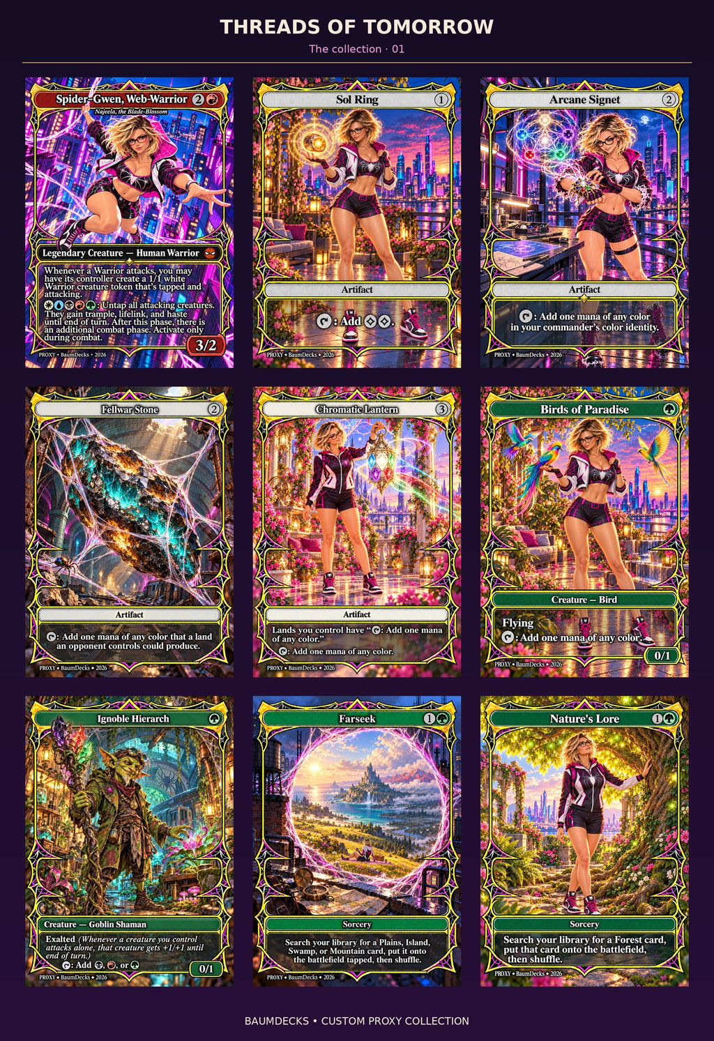 Threads of Tomorrow custom proxy card lineup 1