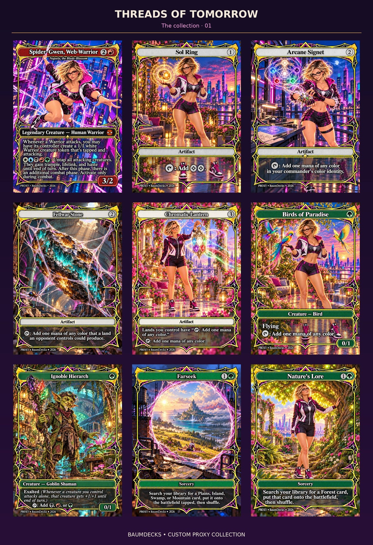 Threads of Tomorrow custom proxy card lineup 1
