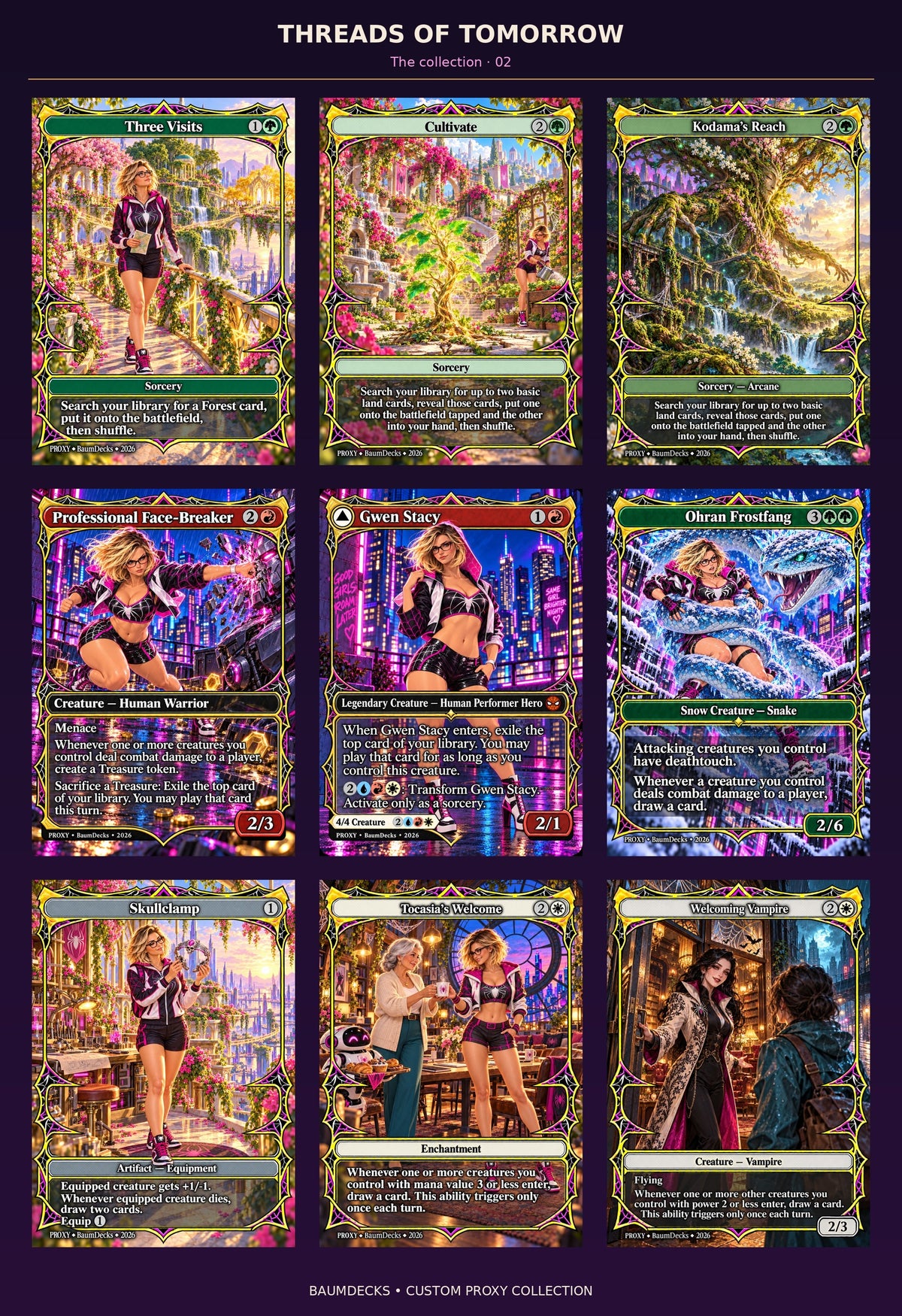 Threads of Tomorrow custom proxy card lineup 2