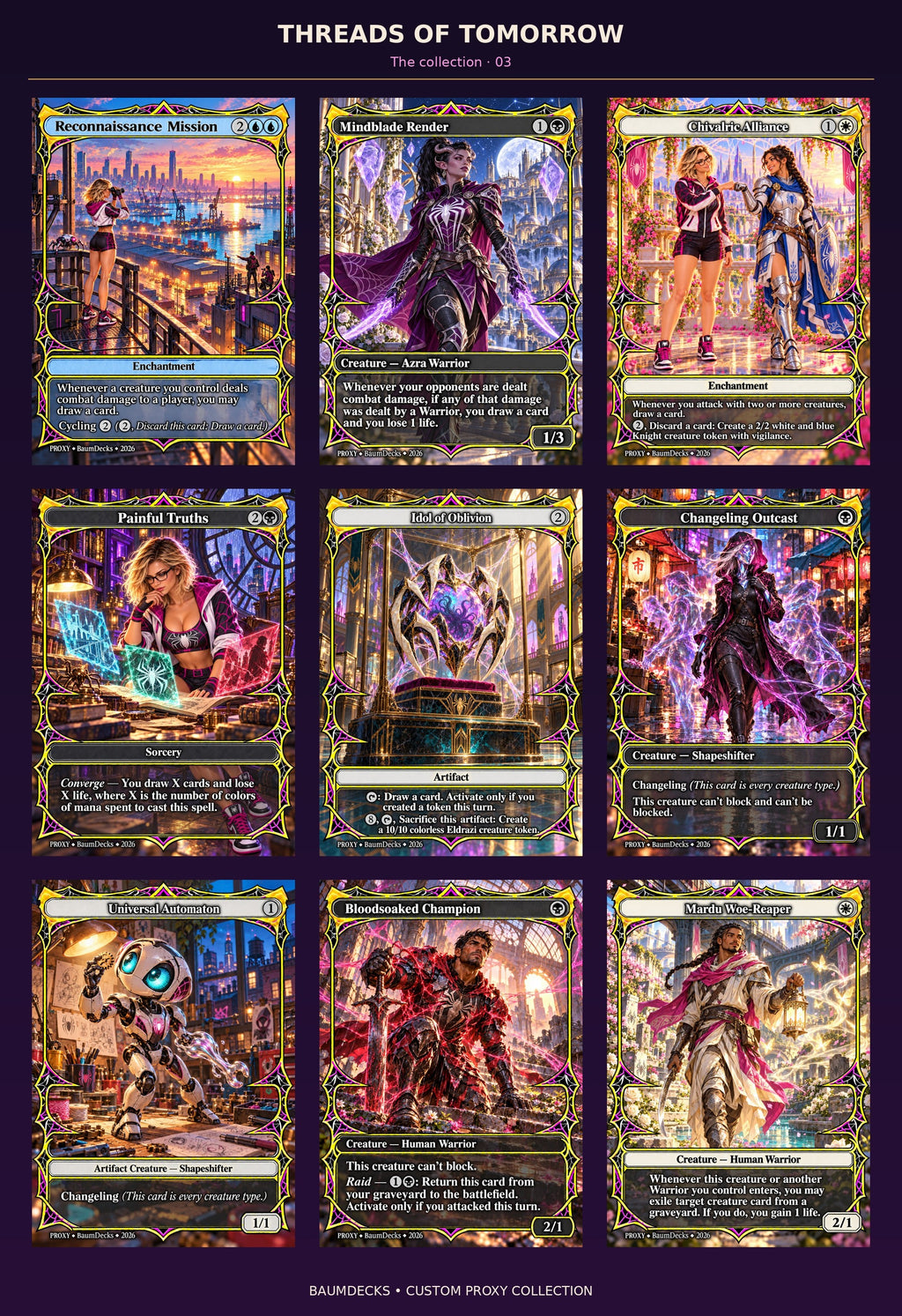 Threads of Tomorrow custom proxy card lineup 3