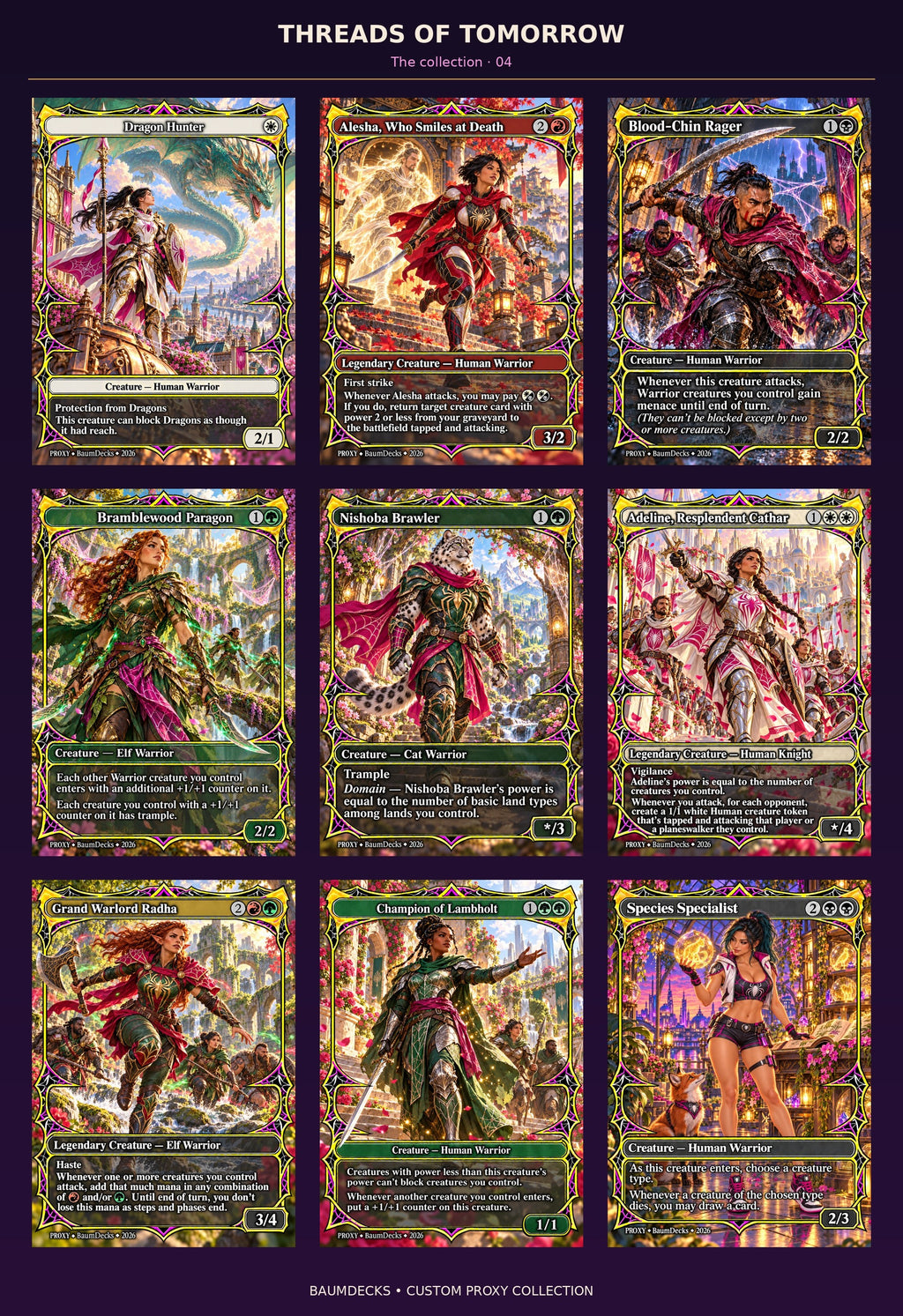 Threads of Tomorrow custom proxy card lineup 4