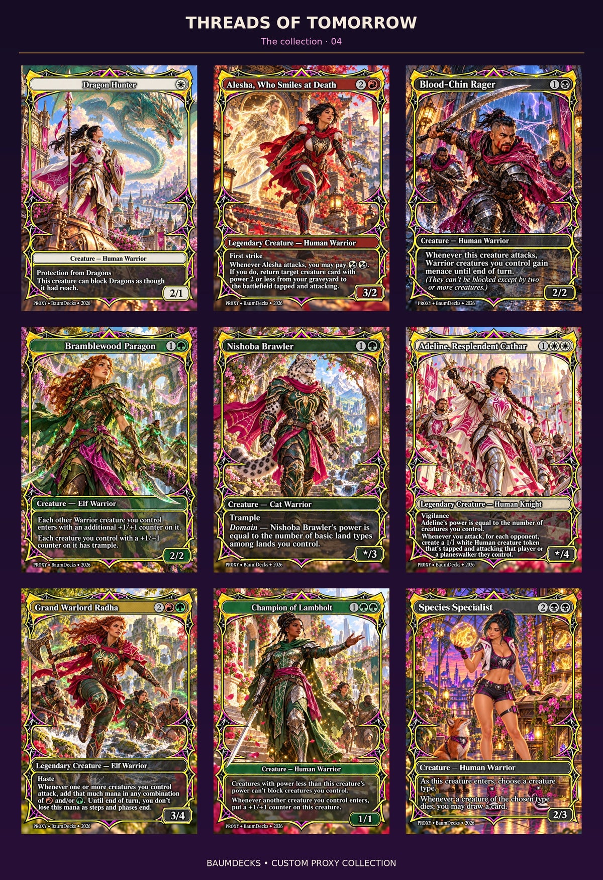 Threads of Tomorrow custom proxy card lineup 4
