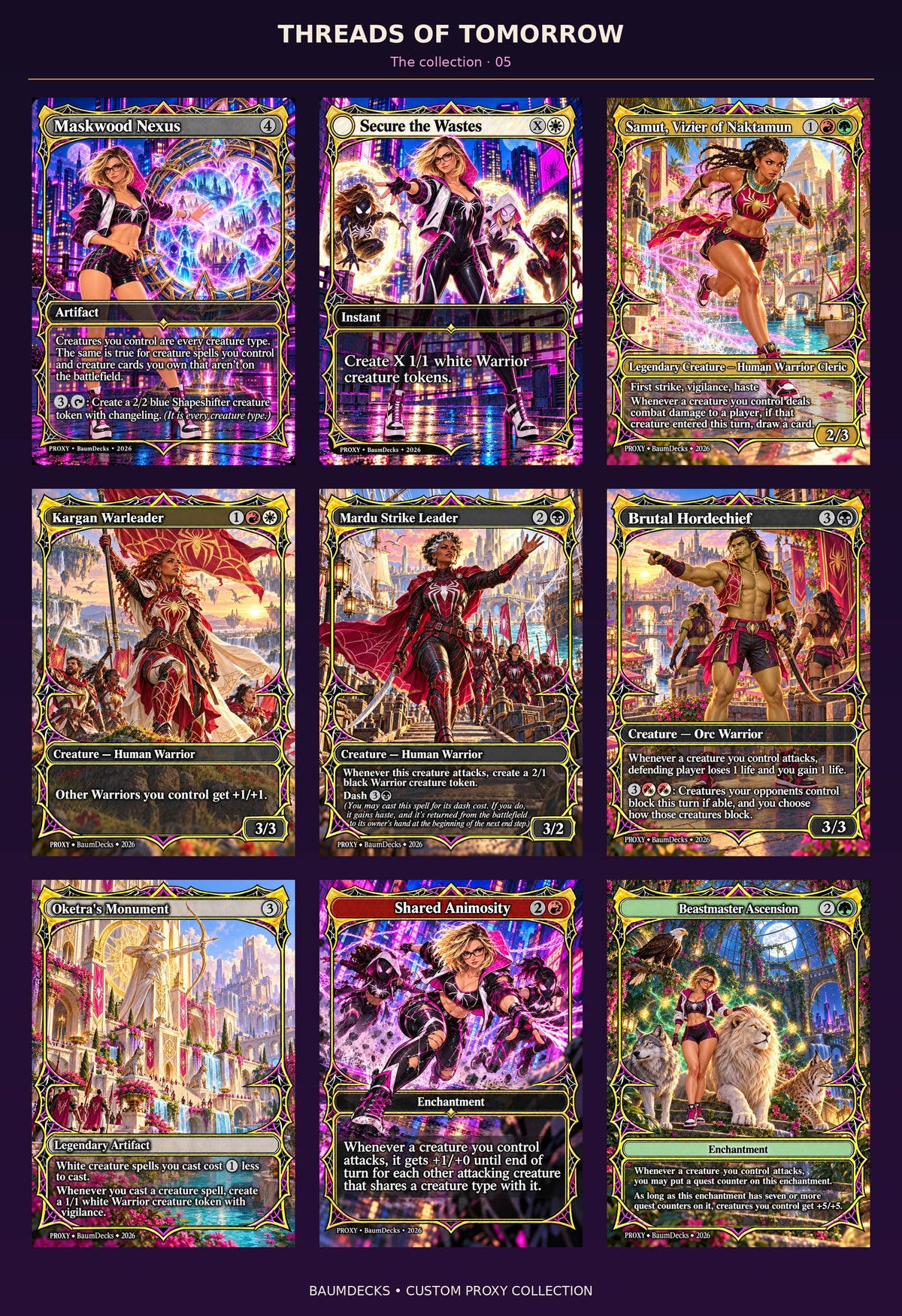 Threads of Tomorrow custom proxy card lineup 5
