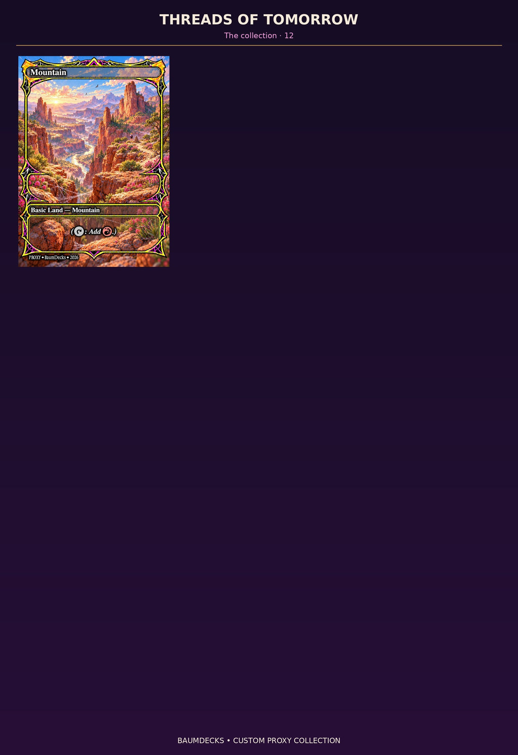 Threads of Tomorrow custom proxy card lineup 12